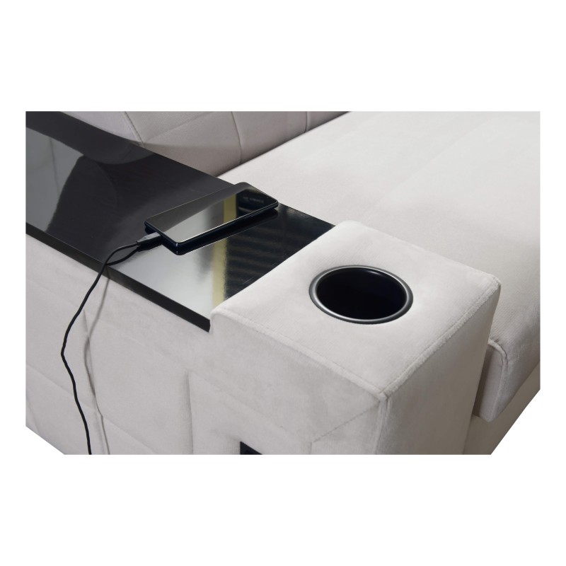 Ecksofa Zetta II mit Schlaffunktion, Bar, Bettkasten und USB-Anschluss - Velvet, Jaguar 2180