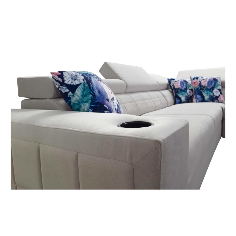 Ecksofa Zetta II mit Schlaffunktion, Bar, Bettkasten und USB-Anschluss - Velvet, Jaguar 2176