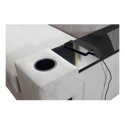 Narożnik Zetta II z funkcją spania, barem, pojemnikem na pościel i portem usb - Velvet, Jaguar 2176