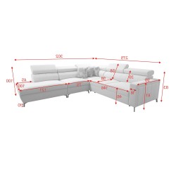 Arco VIII corner sofa with sleeping function and adjustable headrests