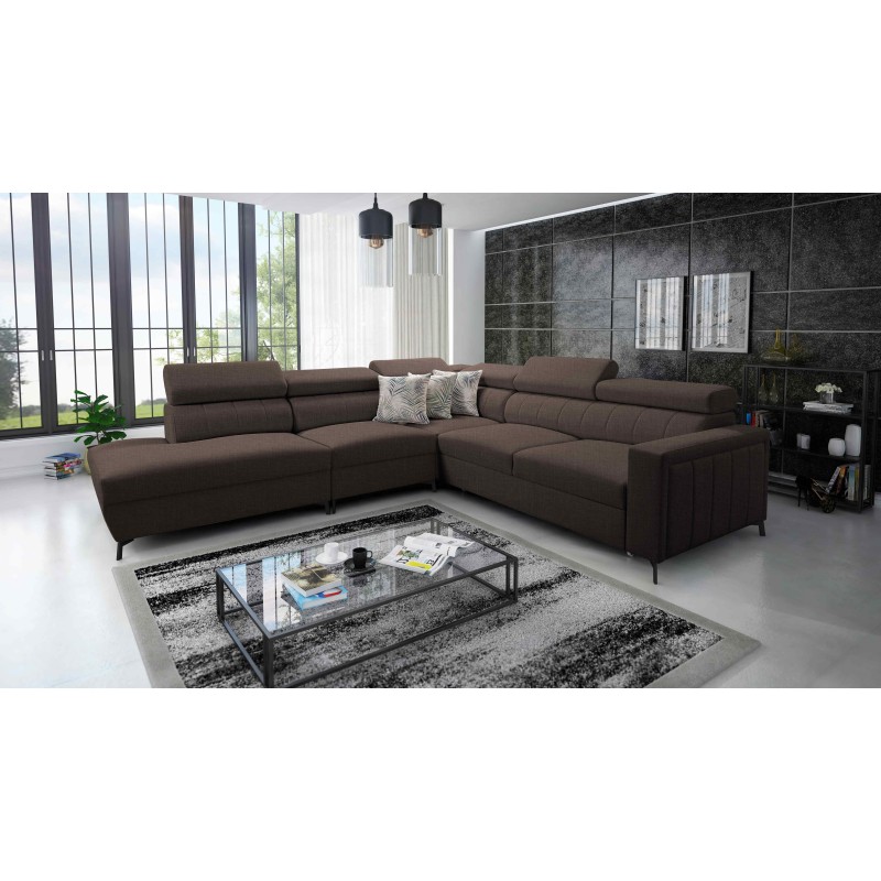 Arco VIII Ecksofa mit Schlaffunktion, verstellbare Kopfstützen tka