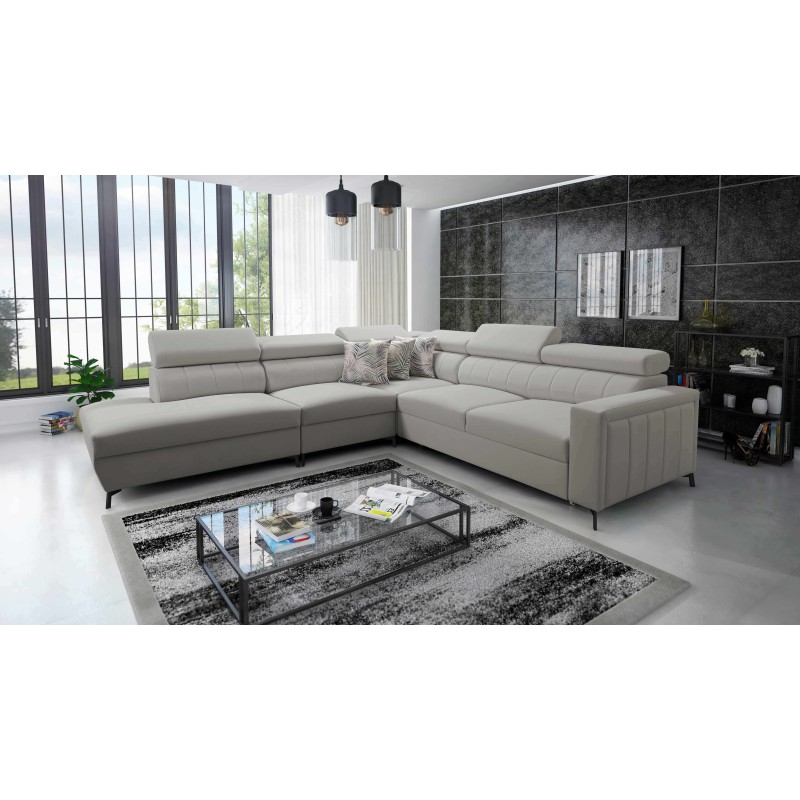 Arco VIII Ecksofa mit Schlaffunktion, verstellbare Kopfstützen tka