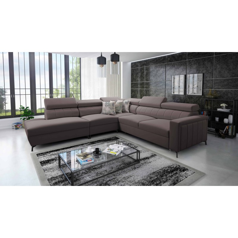 Arco VIII Ecksofa mit Schlaffunktion, verstellbare Kopfstützen tka