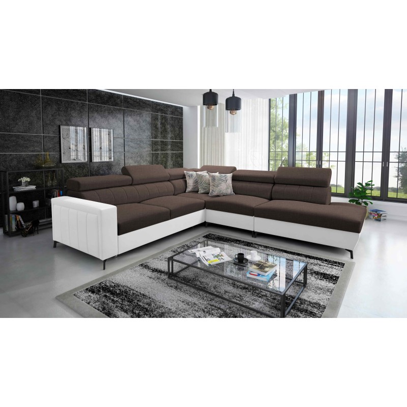 Arco VIII Ecksofa mit Schlaffunktion, verstellbare Kopfstützen tka