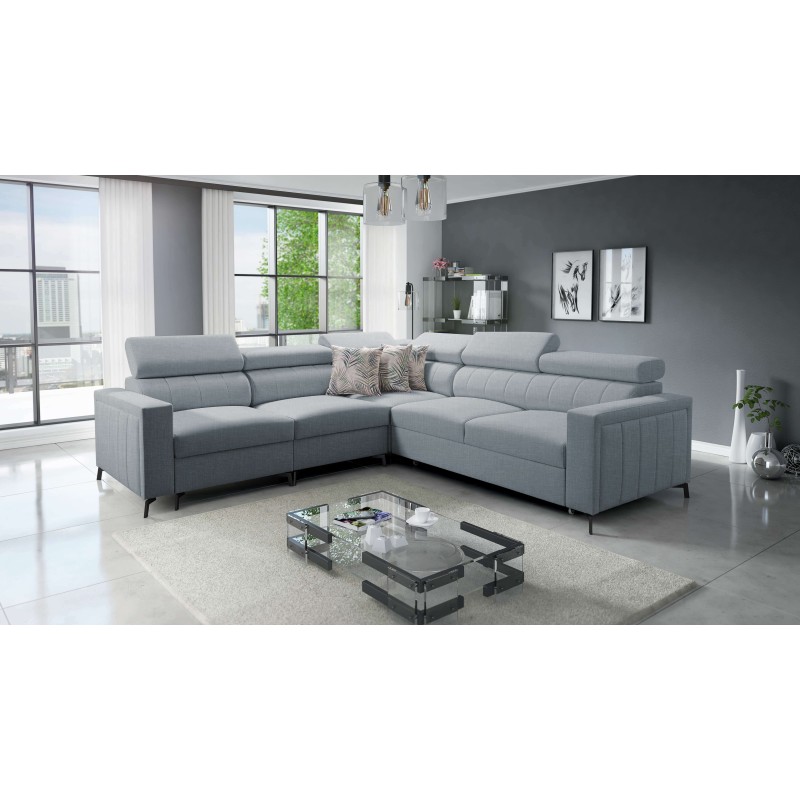 Arco IV corner sofa with sleeping function, Plecionka fabric, Sawana 72 - elegance and functionality