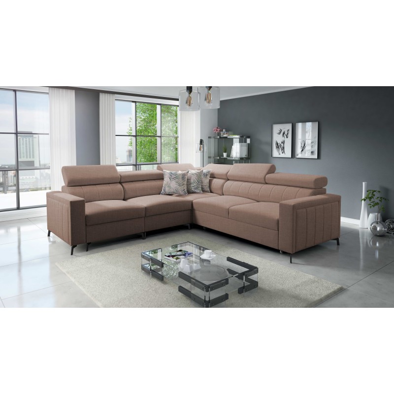Ecksofa Arco IV mit Schlaffunktion, Stoff Gewebe, Sawana 25 - Eleganz und Funktionalität