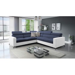 Ecksofa Arco IV mit Schlaffunktion, Stoff Flechtwerk, Sawana 80 + Kunstleder - Eleganz und Funktionalität
