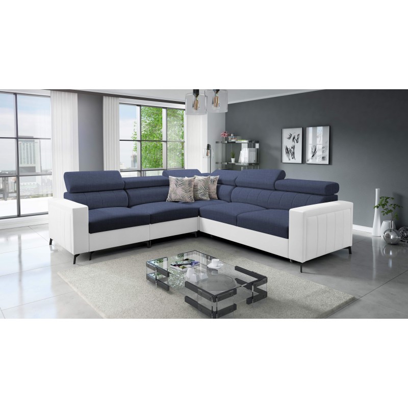 Arco IV Corner Sofa with Sleeping Function, Fabric Weave, Sawana 80 + Eco-leather - Elegance and Functionality