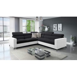 Ecksofa Arco IV mit Schlaffunktion, Stoff Geflecht, Sawana 14 + Kunstleder - Eleganz und Funktionalität