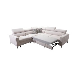 Arco IV Corner Sofa with Sleeping Function, Fabric Weave, Sawana 14 + Eco-leather - Elegance and Functionality