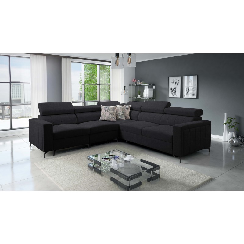 Esquina Arco IV con función de cama, tela Plecionka, Sawana 14 - elegancia y funcionalidad.