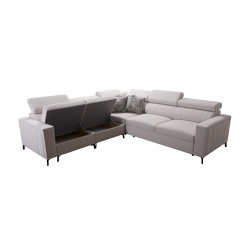 Ecksofa Arco IV mit Schlaffunktion, Samtstoff, Mono 246 + Kunstleder - Eleganz und Funktionalität