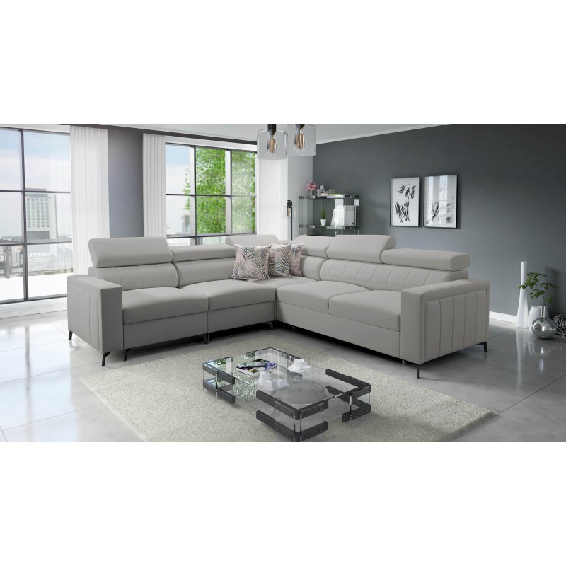 Arco IV corner sofa with sleeping function, Velvet fabric, Mono 244 - elegance and functionality