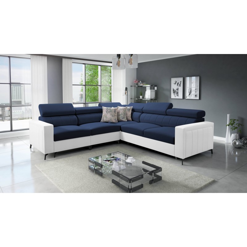 Ecksofa Arco IV mit Schlaffunktion, Stoff Velvet, Mono 241 + Kunstleder - Eleganz und Funktionalität