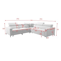 Arco IV corner sofa with sleeping function, Velvet fabric, Mono 241 + Eco-leather - elegance and functionality