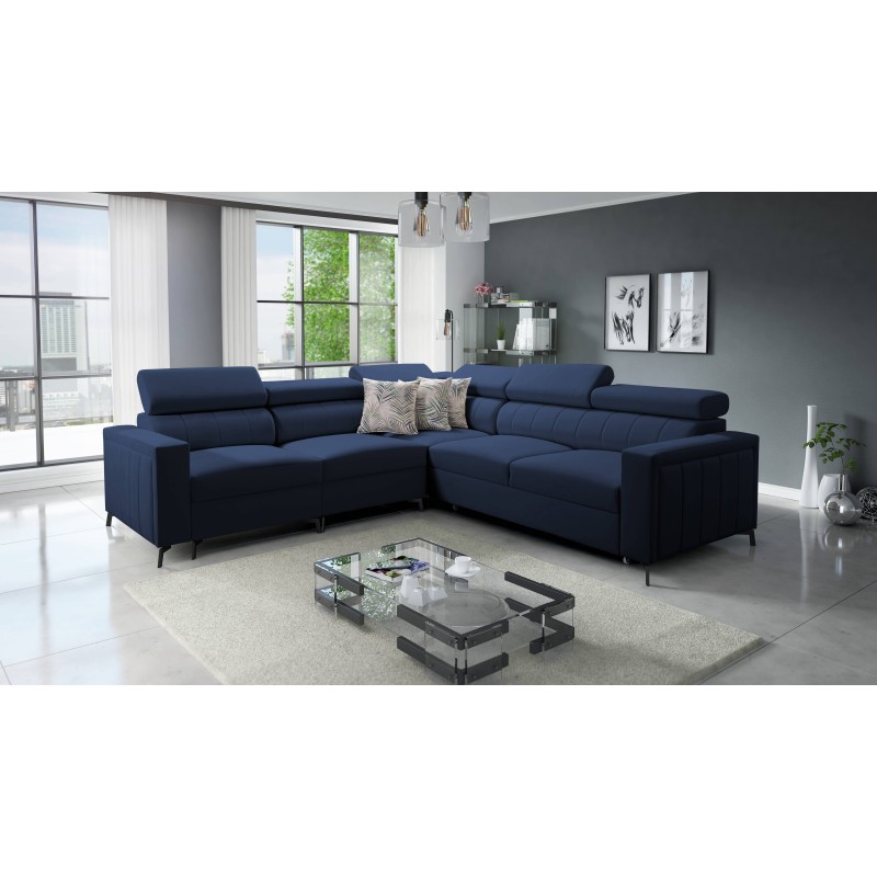 Ecksofa Arco IV mit Schlaffunktion, Stoff Velvet, Mono 241 - Eleganz und Funktionalität