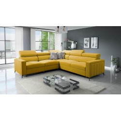 Arco IV Corner Sofa with Sleeping Function, Velvet Fabric, Mono 236 - Elegance and Functionality