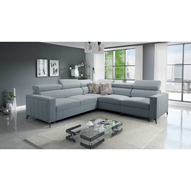 Ecksofa Arco IV mit Schlaffunktion, Stoff Plecionka, Sawana 72 - Eleganz und Funktionalität
