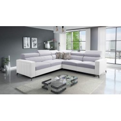 Ecksofa Arco IV mit Schlaffunktion, Stoffgeflecht, Sawana 84 + Kunstleder - Eleganz und Funktionalität