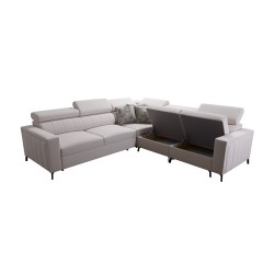 Ecksofa Arco IV mit Schlaffunktion, Stoffgeflecht, Sawana 84 + Kunstleder - Eleganz und Funktionalität