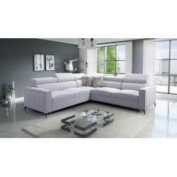 Ecksofa Arco IV mit Schlaffunktion, Stoff Flechtwerk, Sawana 84 - Eleganz und Funktionalität