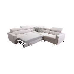 Esquina Arco IV con función de cama, tela Tejido, Sawana 25 + Ecocuero - elegancia y funcionalidad