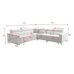 Esquina Arco IV con función de cama, tela Tejido, Sawana 25 + Ecocuero - elegancia y funcionalidad