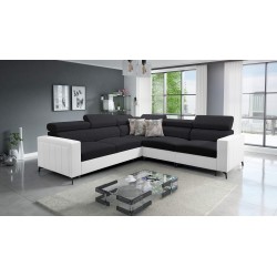 Ecksofa Arco IV mit Schlaffunktion, Stoff Geflecht, Sawana 14 + Kunstleder - Eleganz und Funktionalität