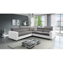 Arco IV Corner Sofa with Sleeping Function, Velvet Fabric, Mono 246 + Eco-leather - Elegance and Functionality