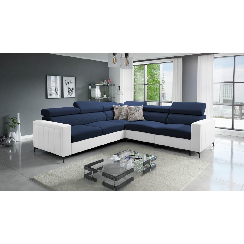 Ecksofa Arco IV mit Schlaffunktion, Stoff Velvet, Mono 241 + Kunstleder - Eleganz und Funktionalität