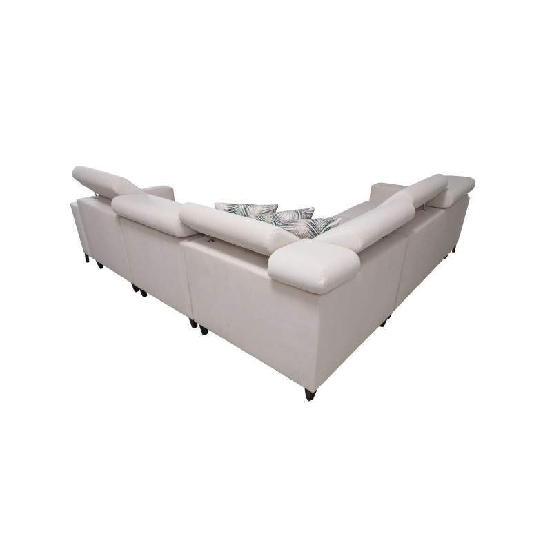 Ecksofa Arco IV mit Schlaffunktion, Stoff Velvet, Mono 239 + Kunstleder - Eleganz und Funktionalität