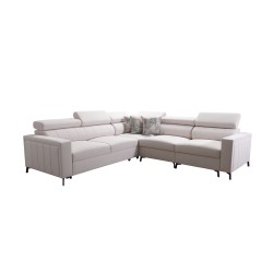 Ecksofa Arco IV mit Schlaffunktion, Stoff Velvet, Mono 239 - Eleganz und Funktionalität