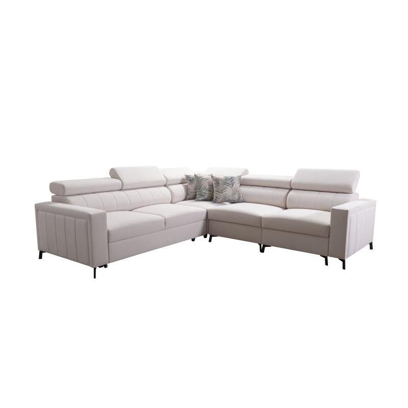 Esquinero Arco IV con función de cama, tela Velvet, Mono 239 - elegancia y funcionalidad