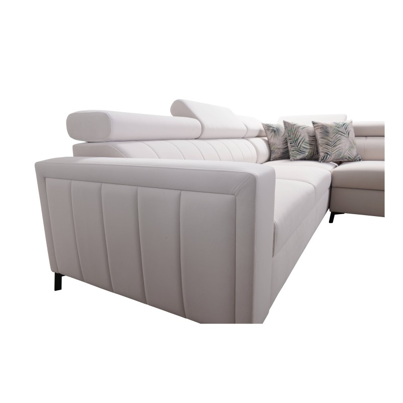 Ecksofa Arco IV mit Schlaffunktion, Stoff Velvet, Mono 239 - Eleganz und Funktionalität