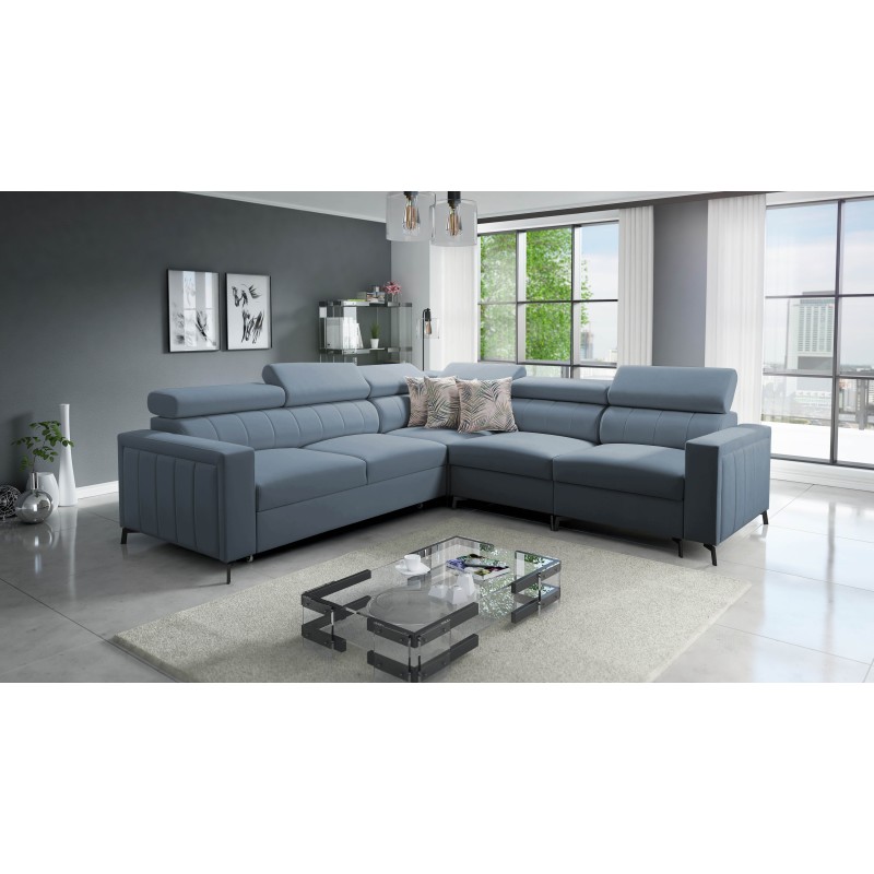 Ecksofa Arco IV mit Schlaffunktion, Stoff Velvet, Mono 239 - Eleganz und Funktionalität