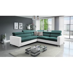 Ecksofa Arco IV mit Schlaffunktion, Samtstoff, Mono 238 + Kunstleder - Eleganz und Funktionalität