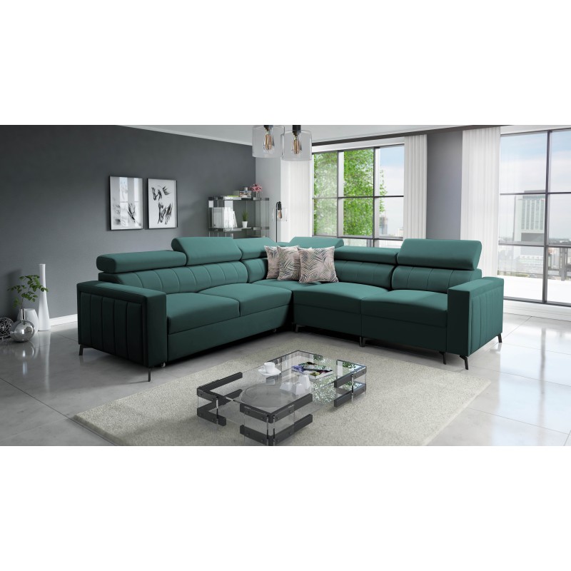 Esquina Arco IV con función de cama, tela de terciopelo, Mono 238 - elegancia y funcionalidad