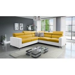 Arco IV Corner Sofa with Sleeping Function, Velvet Fabric, Mono 236 + Eco-leather - Elegance and Functionality