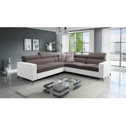 Narożnik Arco IV z funkcją spania, tkanina Velvet, Mono 234 + Ecoskóra - elegancja i funkcjonalność