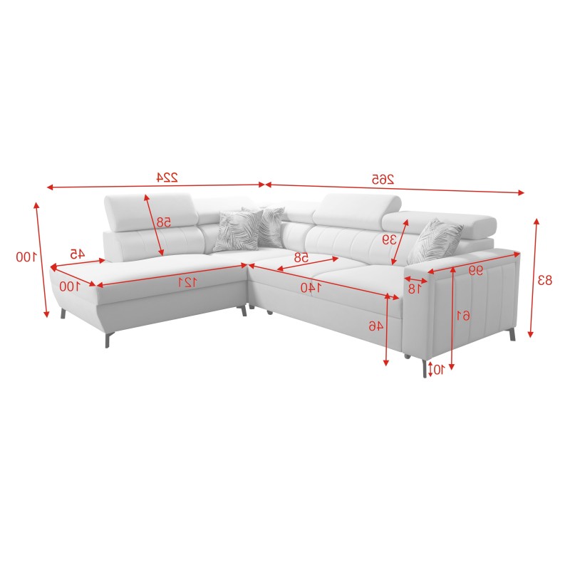 Ecksofa Arco III mini mit Schlaffunktion | Bequemes und stilvolles Möbelstück für Ihr Zuhause