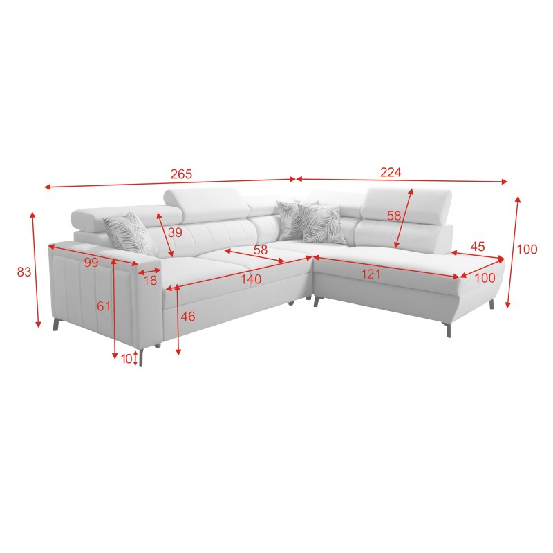 Ecksofa Arco III mini mit Schlaffunktion | Bequemes und stilvolles Möbelstück für Ihr Zuhause