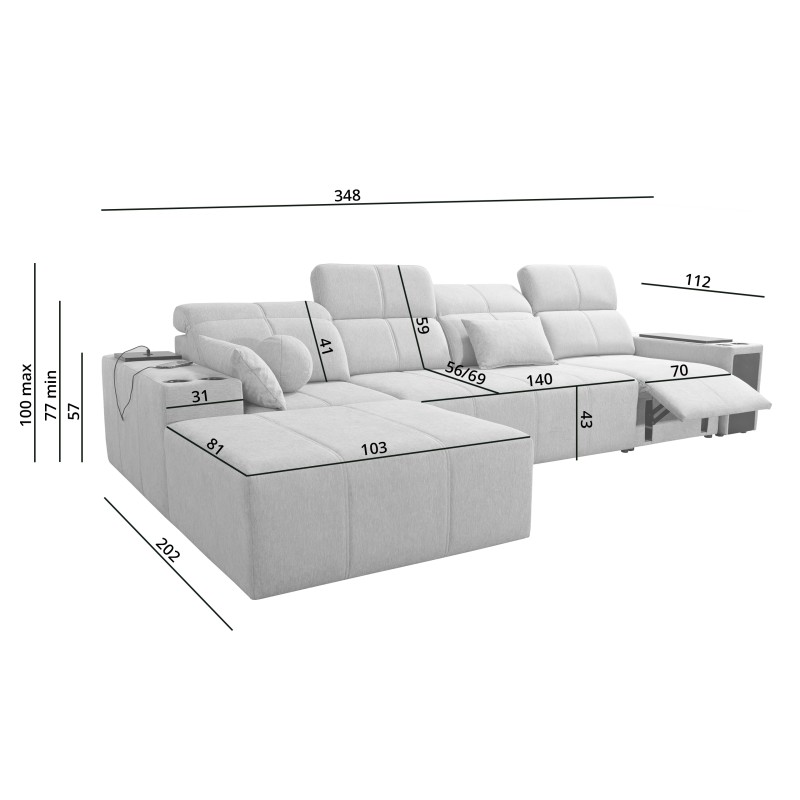 Milano XII Mix corner sofa with sleeping function - elegance and comfort in your living room | [Store Name]