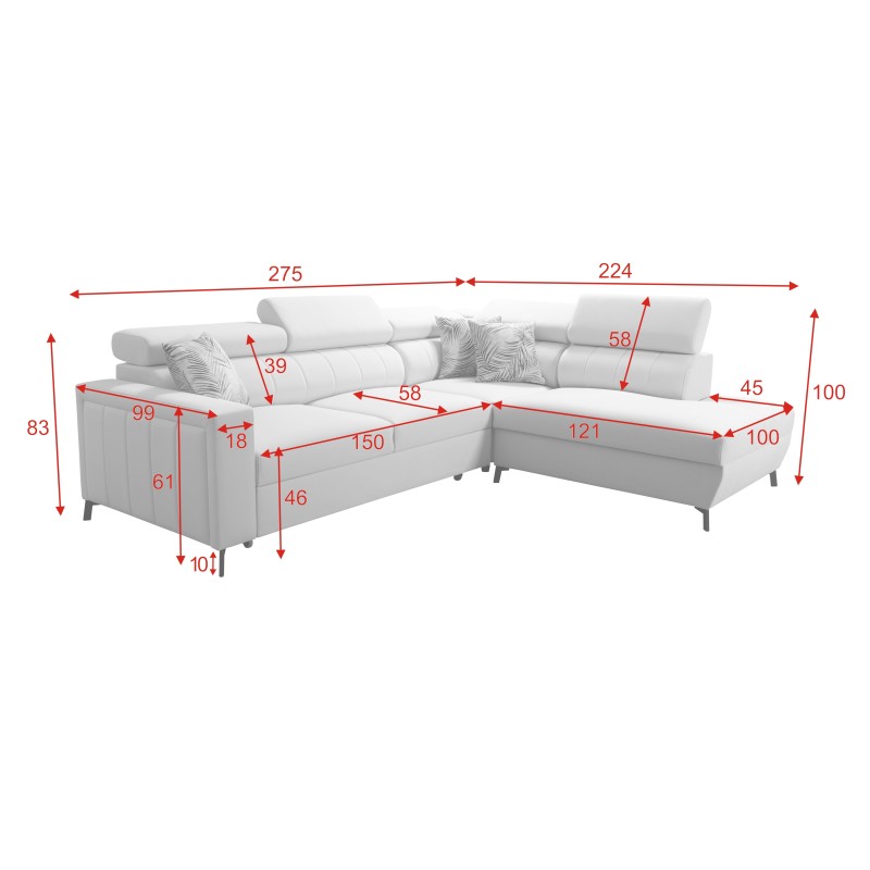 Ecksofa Arco III maxi mit Schlaffunktion - Komfort und Eleganz in einem