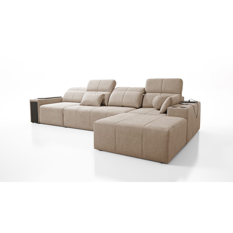 Elegantes Ecksofa Milano XII mit Schlaffunktion - Gewebter Stoff, Verita 80