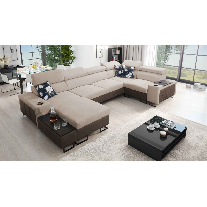 Esquinero en forma de U Prestige IV mini con función de cama: una combinación perfecta de estilo y funcionalidad.