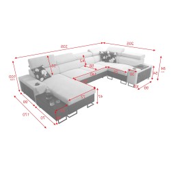 Esquinero en forma de U Prestige IV mini con función de cama: una combinación perfecta de estilo y funcionalidad.