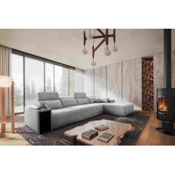 Elegantes Ecksofa Milano XII mit Schlaffunktion - Gewebter Stoff, Verita 80