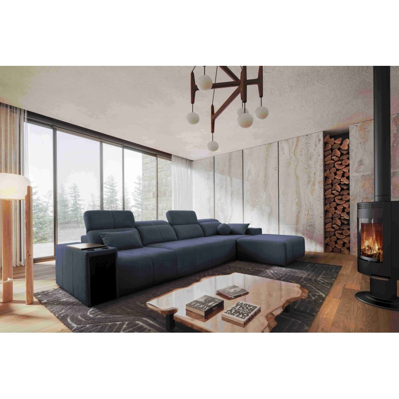 Elegantes Ecksofa Milano XII mit Schlaffunktion - Gewebestoff, Verita 76