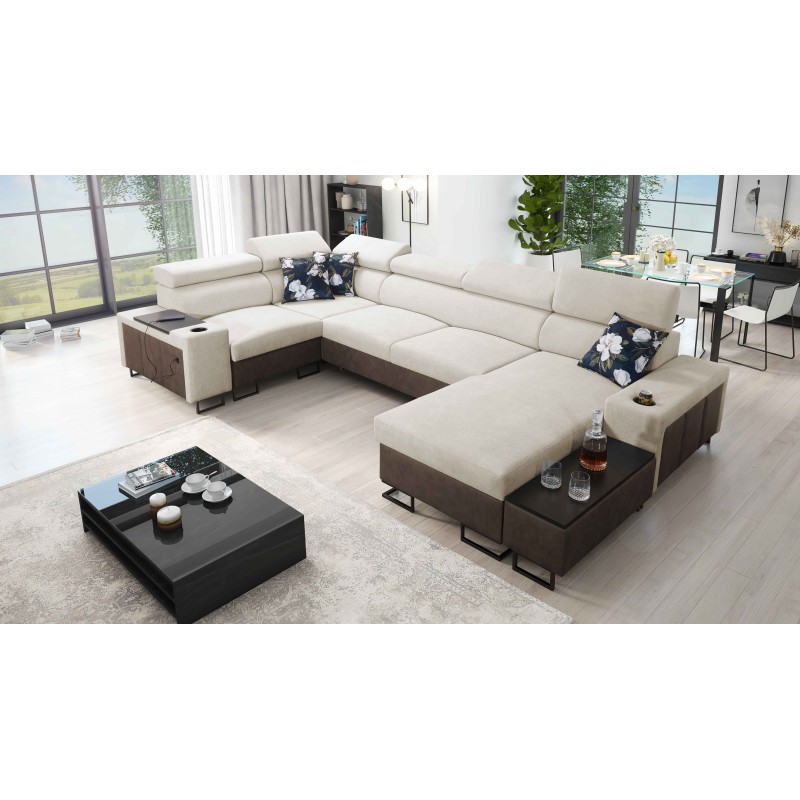 Esquinero en forma de U Prestige IV mini con función de cama: una combinación perfecta de estilo y funcionalidad.