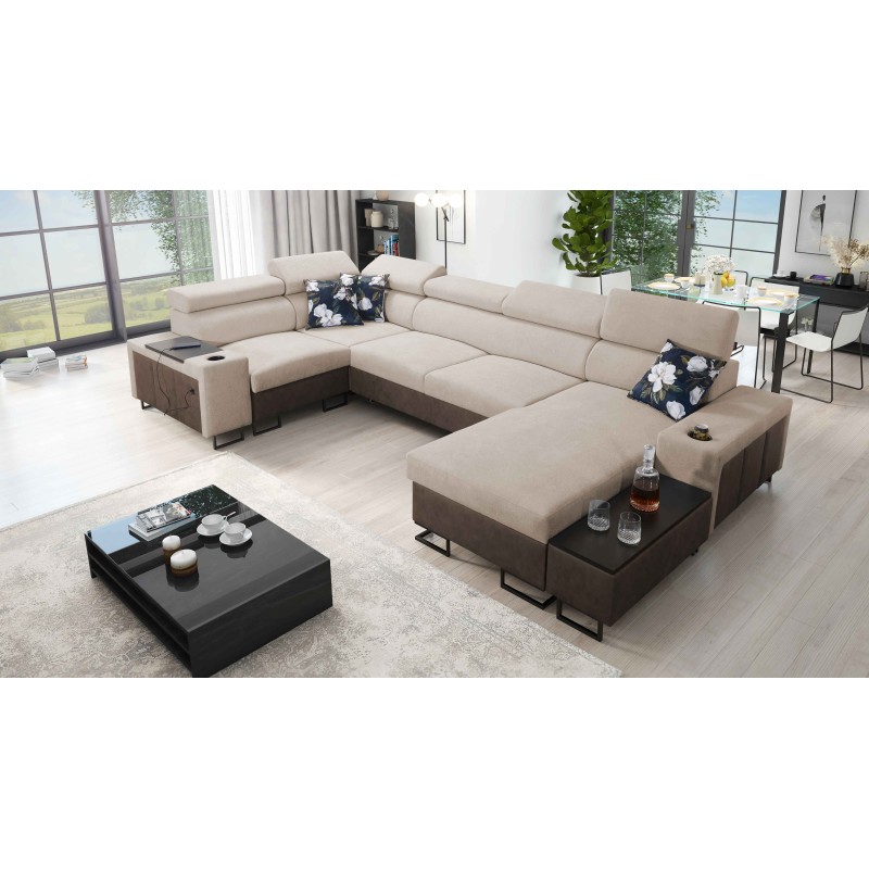 Esquinero en forma de U Prestige IV mini con función de cama: una combinación perfecta de estilo y funcionalidad.